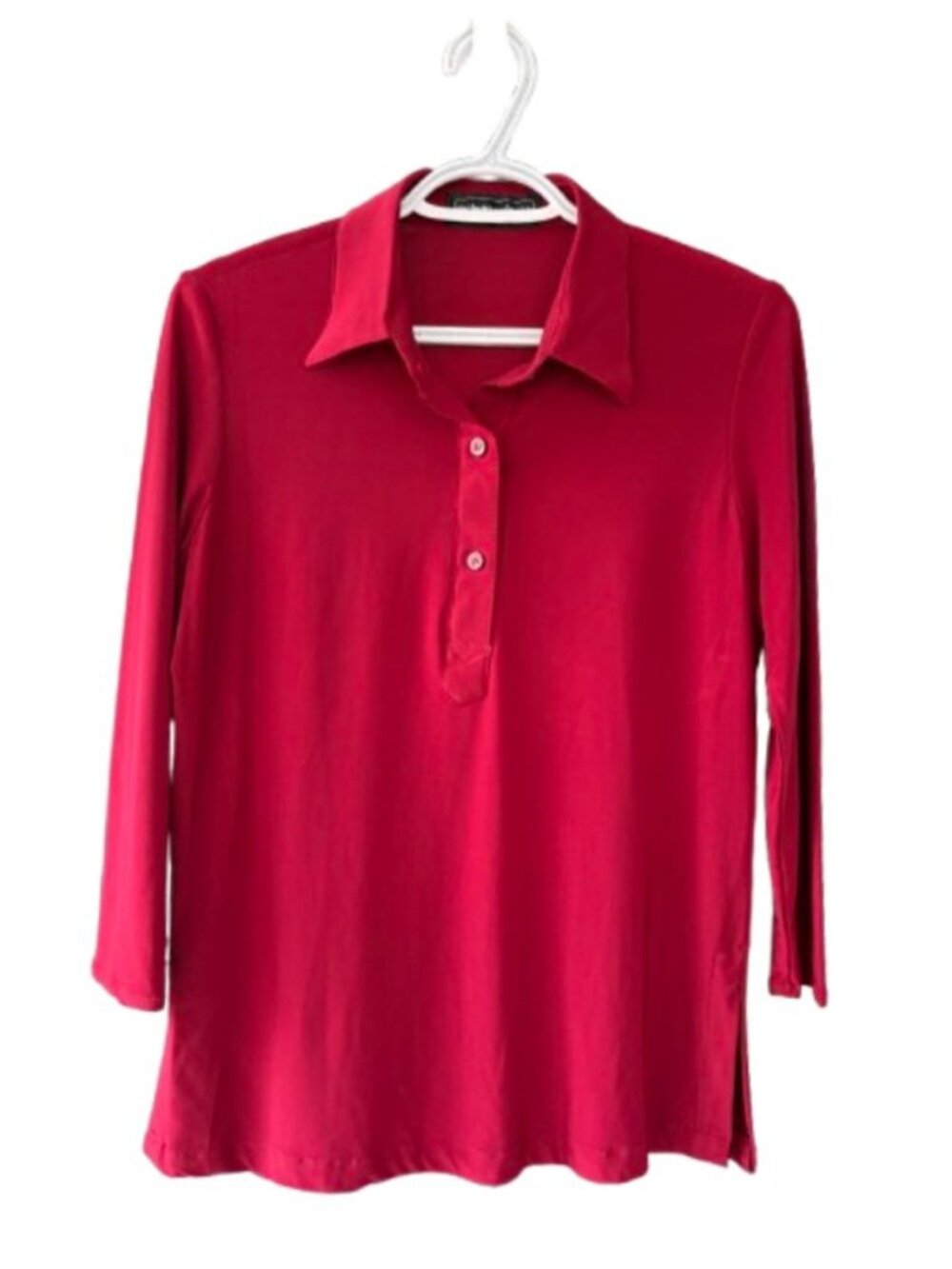 Edwin Valerio Tailors button down top red women's
